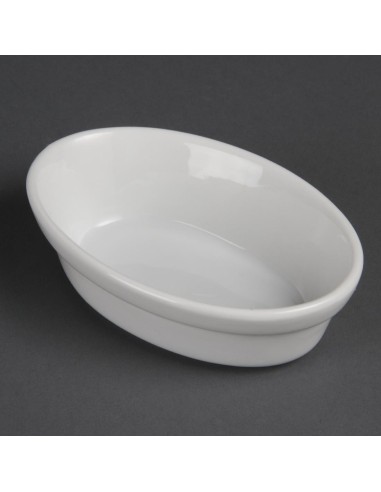 Plats à gratin ovales Olympia Whiteware 145x104 mm - Lot de 6