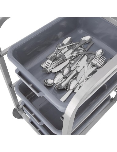 Chariot de cantine inox Vogue - Kit facile à assembler
