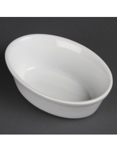 Plats à gratin ovales Olympia Whiteware 161x116 mm - Lot de 6