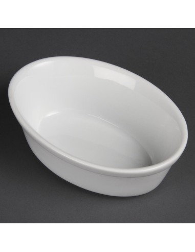 Plats à gratin ovales Olympia Whiteware 161x116 mm - Lot de 6