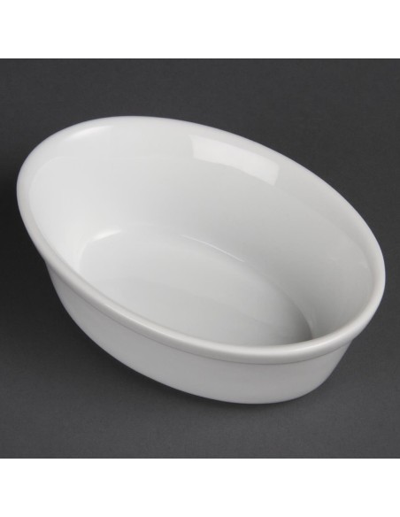 Plats à gratin ovales Olympia Whiteware 161x116 mm - Lot de 6