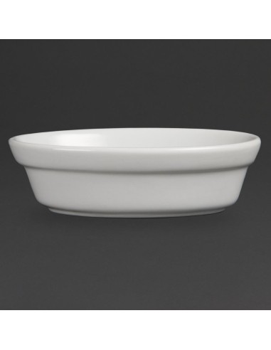 Plats à gratin ovales Olympia Whiteware 145x104 mm - Lot de 6