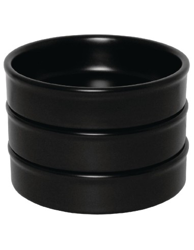 Plats empilables noirs Olympia Mediterranean 134mm - Lot de 6
