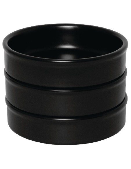 Plats empilables noirs Olympia Mediterranean 134mm - Lot de 6