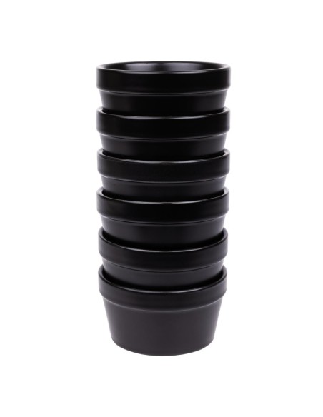Ramequins noirs Olympia Mediterranean 95mm - lot de 6