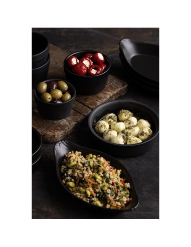 Plats ovales à oreilles noirs Olympia Mediterranean - lot de 6