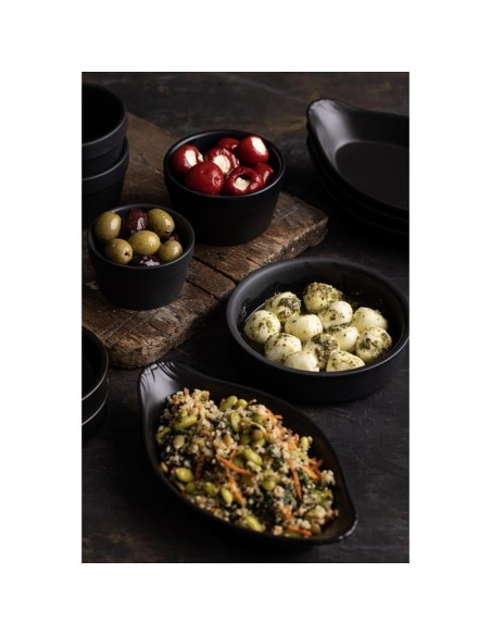 Plats ovales à oreilles noirs Olympia Mediterranean - lot de 6