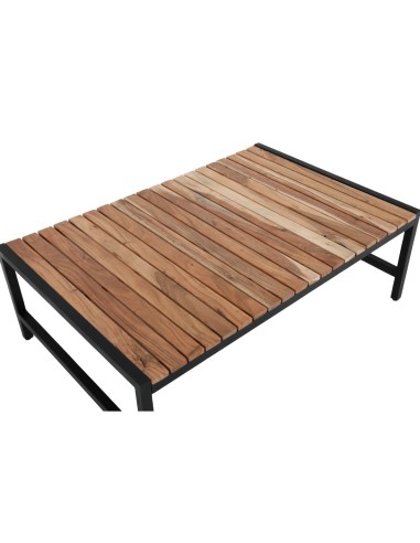 Table basse Bolero acier & acacia 1200x800 mm - Style industriel