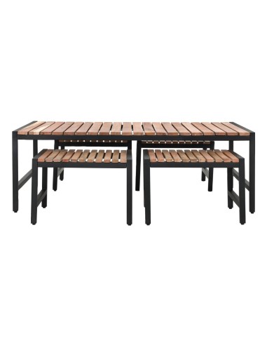 Table basse Bolero acier & acacia 1200x800 mm - Style industriel