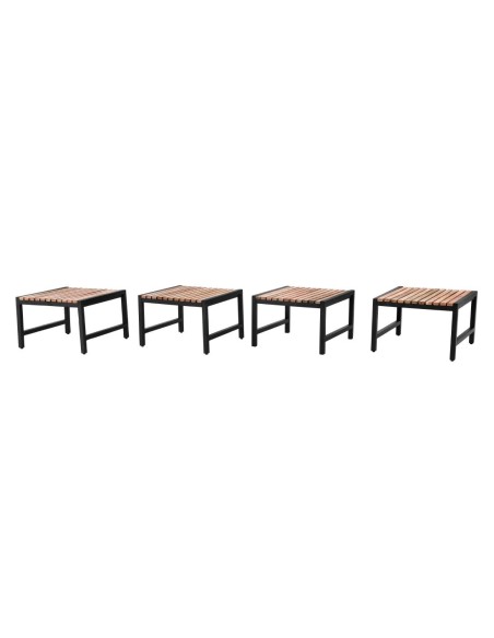 Tabourets de bar bas Bolero en acacia et acier - lot de 4