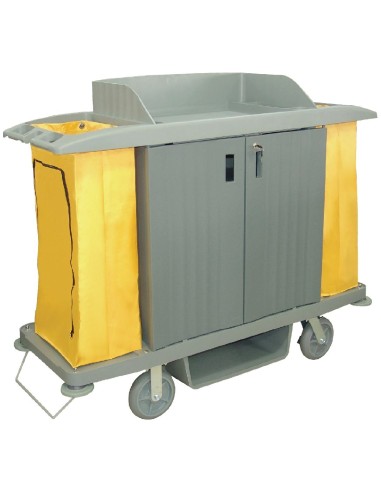 Chariot de nettoyage Jantex 90 L - Portes verrouillables