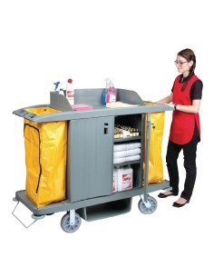 Chariot de nettoyage Jantex 90 L - Portes verrouillables 2