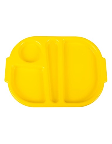 Plateaux repas compartiments jaune 321mm - Lot de 10 Olympia
