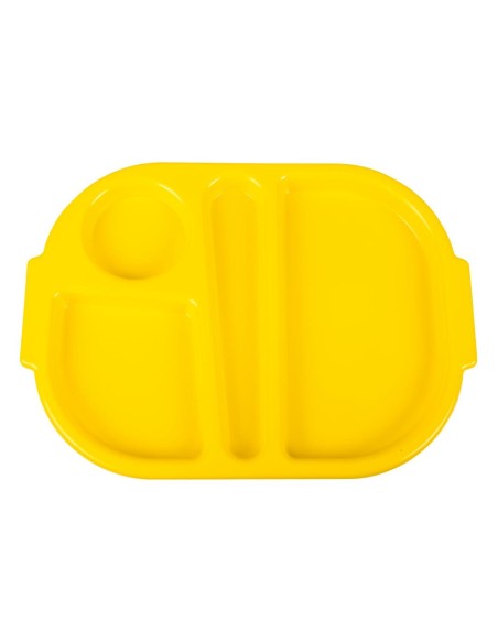 Plateaux repas compartiments jaune 321mm - Lot de 10 Olympia
