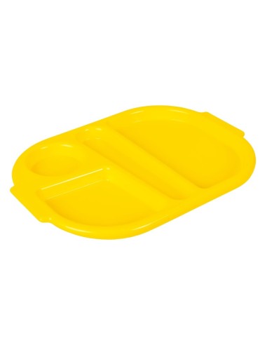 Plateaux repas compartiments jaune 321mm - Lot de 10 Olympia