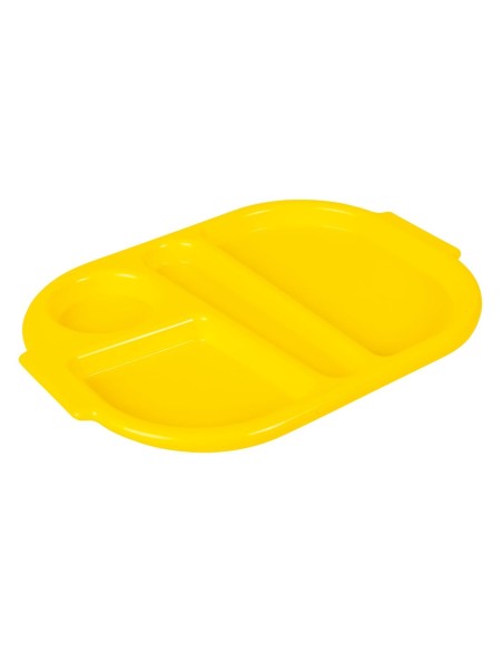 Plateaux repas compartiments jaune 321mm - Lot de 10 Olympia