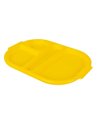 Plateaux repas compartiments jaune 321mm - Lot de 10 Olympia