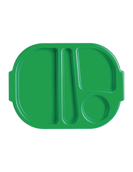 Plateaux repas compartimentés Olympia Kristallon verts 321mm - lot de 10