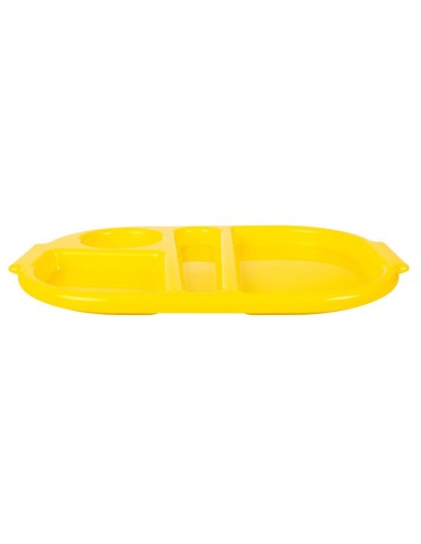 Plateaux repas compartiments jaune 321mm - Lot de 10 Olympia