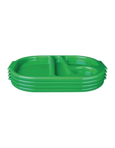 Plateaux repas compartimentés Olympia Kristallon verts 321mm - lot de 10