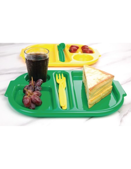 Plateaux repas compartimentés Olympia Kristallon verts 321mm - lot de 10