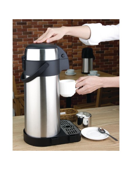 Pichet à pompe Olympia 5L - Isotherme inox