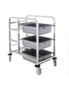 Chariot de cantine en acier inoxydable Vogue 2