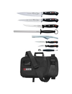 Ensemble de 8 couteaux Dick avec étui double face - 34 compartiments