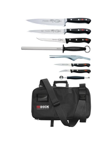 Ensemble de 8 couteaux Dick avec étui double face - 34 compartiments