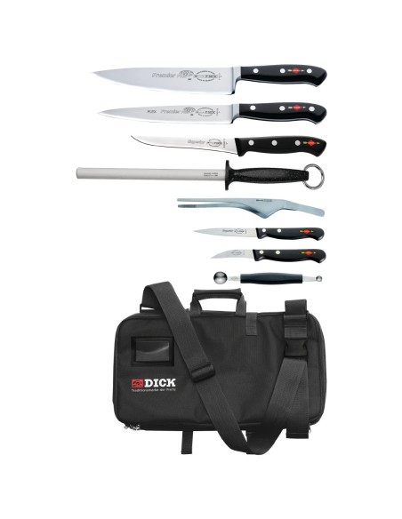 Ensemble de 8 couteaux Dick avec étui double face - 34 compartiments