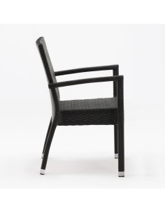 Fauteuils en rotin PE Bolero anthracite - lot de 4 2