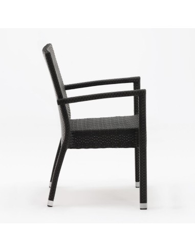 Fauteuils en rotin PE Bolero anthracite - lot de 4