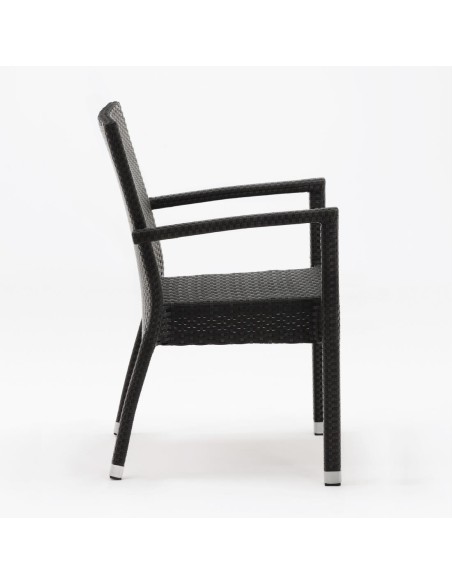 Fauteuils en rotin PE Bolero anthracite - lot de 4