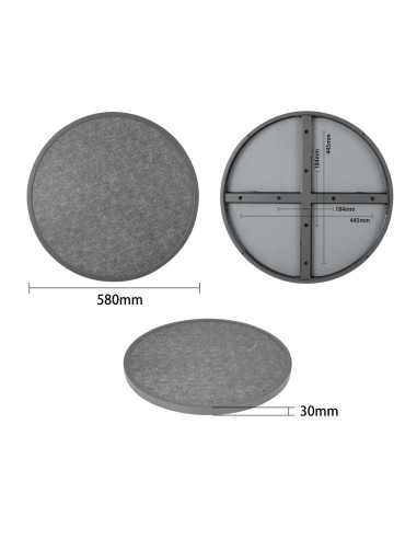 Plateau de table extérieur rond Bolero 580 mm - verre trempé noir