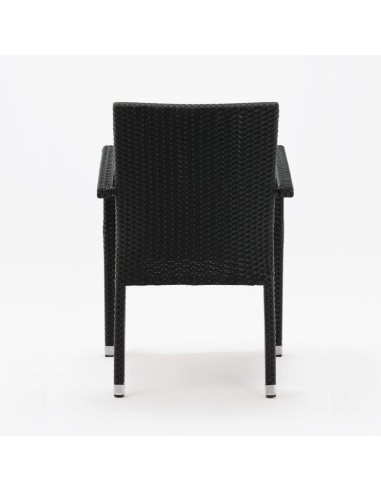 Fauteuils en rotin PE Bolero anthracite - lot de 4
