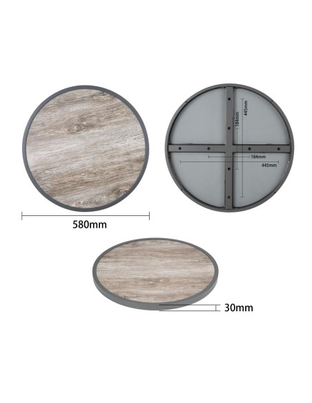 Plateau de table extérieur rond Bolero 580 mm - verre trempé