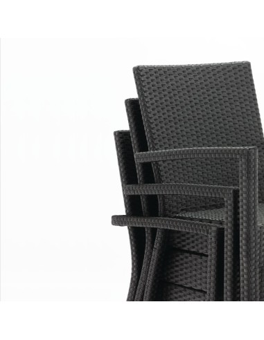 Fauteuils en rotin PE Bolero anthracite - lot de 4