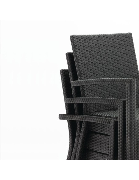 Fauteuils en rotin PE Bolero anthracite - lot de 4