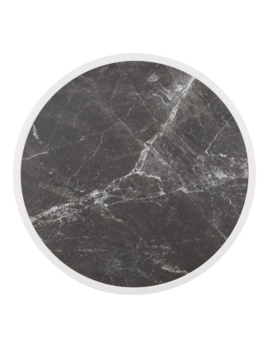 Plateau rond Bolero en verre trempé 580mm - granit foncé