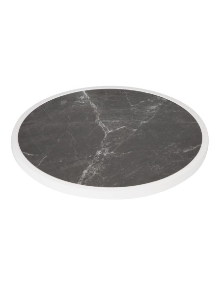 Plateau rond Bolero en verre trempé 580mm - granit foncé