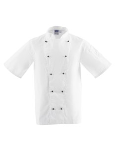 Veste de cuisine mixte Whites Chicago manches courtes - Blanc L