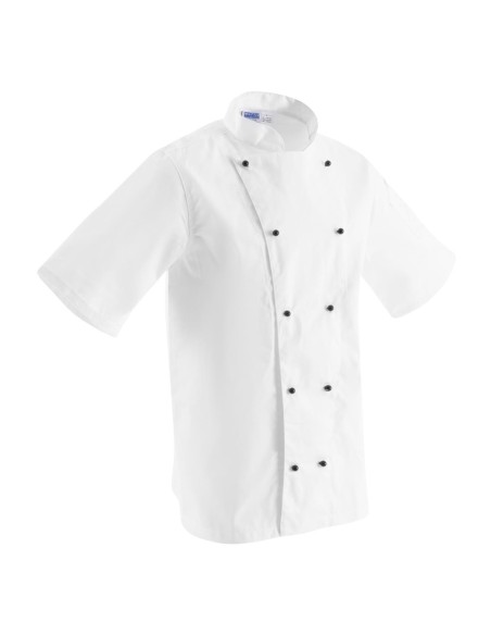Veste de cuisine mixte Whites Chicago manches courtes - Blanc L