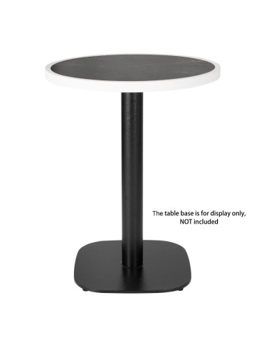 Plateau rond Bolero en verre trempé 580mm - granit foncé