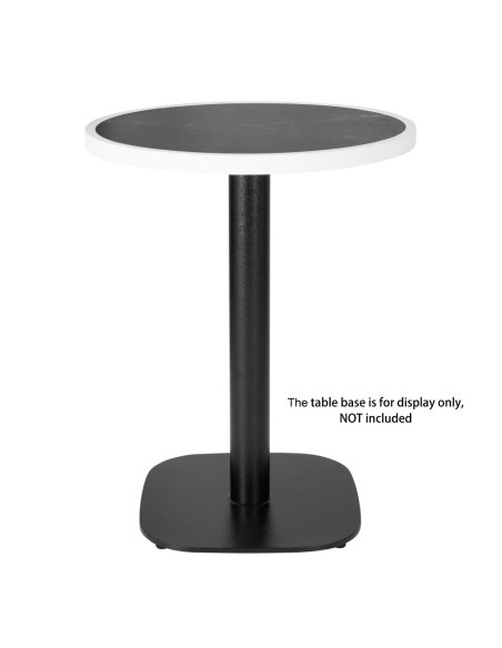 Plateau rond Bolero en verre trempé 580mm - granit foncé