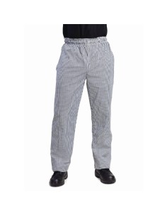 Pantalon cuisinier mixte Whites Vegas L - carreaux noir blanc