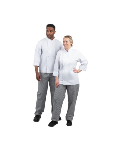 Pantalon cuisinier mixte Whites Vegas L - carreaux noir blanc