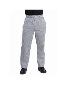 Pantalon cuisinier mixte Whites Vegas XL - noir & blanc