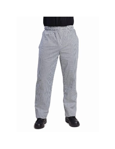 Pantalon cuisinier mixte Whites Vegas XL - noir & blanc