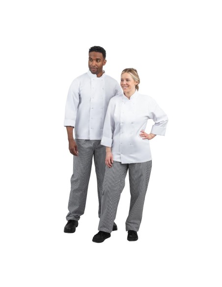Pantalon cuisinier mixte Whites Vegas S - carreaux noir blanc