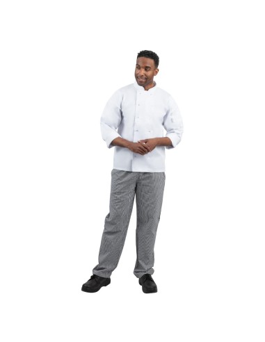 Pantalon cuisinier mixte Whites Vegas L - carreaux noir blanc